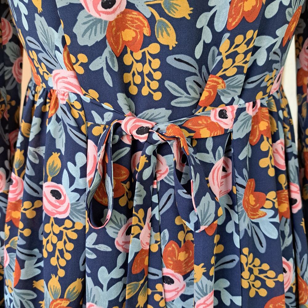 Anthropologie Rifle Paper Co. Efflorescence Floral Swing Dress XS - Picture 7 of 11